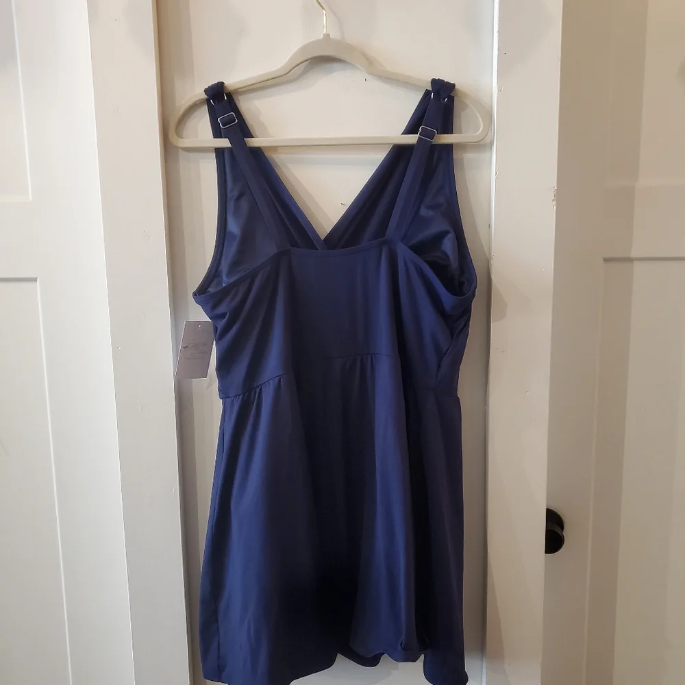 Lands' End Navy Blue One-Piece Swimsuit